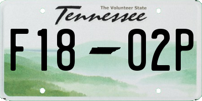 TN license plate F1802P