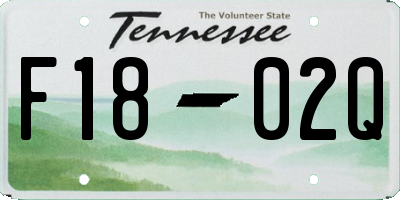 TN license plate F1802Q