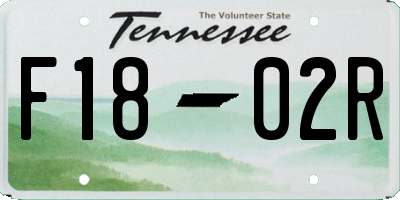 TN license plate F1802R
