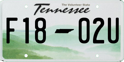 TN license plate F1802U