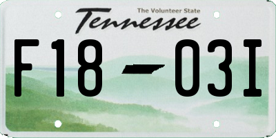 TN license plate F1803I