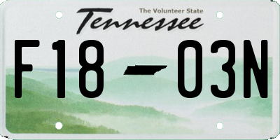 TN license plate F1803N
