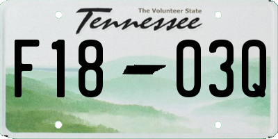 TN license plate F1803Q
