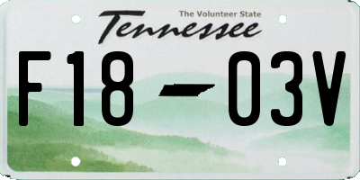 TN license plate F1803V