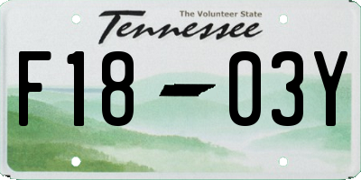 TN license plate F1803Y