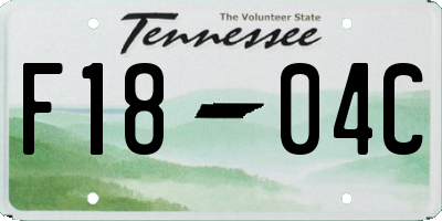 TN license plate F1804C