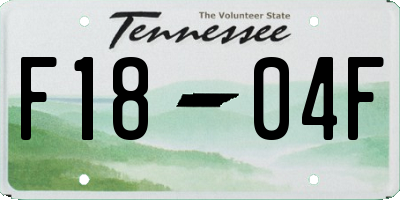 TN license plate F1804F
