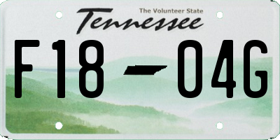 TN license plate F1804G