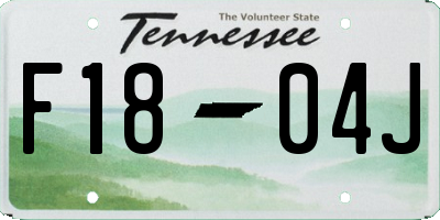 TN license plate F1804J