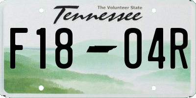 TN license plate F1804R