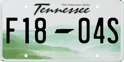 TN license plate F1804S