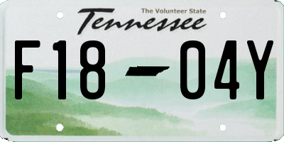 TN license plate F1804Y