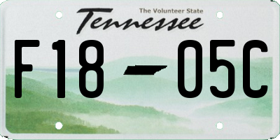 TN license plate F1805C