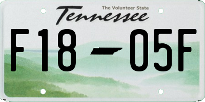 TN license plate F1805F