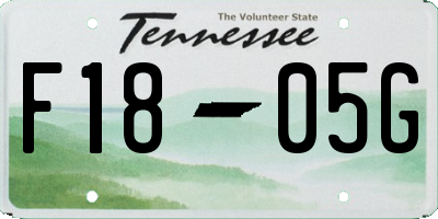 TN license plate F1805G
