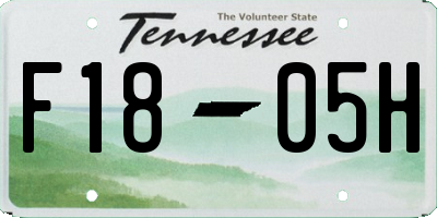 TN license plate F1805H