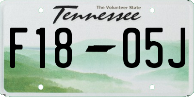 TN license plate F1805J