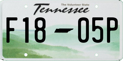 TN license plate F1805P