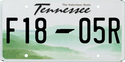 TN license plate F1805R