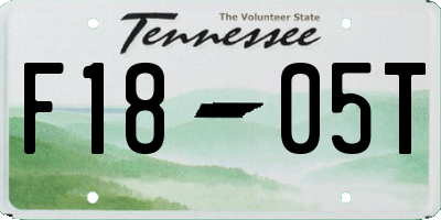 TN license plate F1805T
