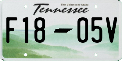 TN license plate F1805V