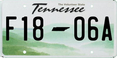 TN license plate F1806A