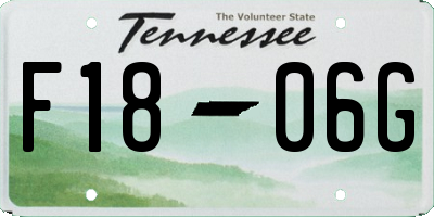 TN license plate F1806G