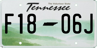 TN license plate F1806J