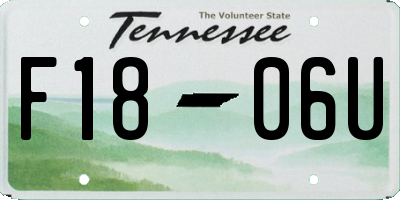 TN license plate F1806U