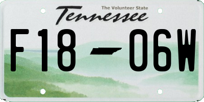 TN license plate F1806W