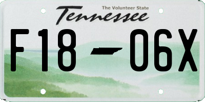 TN license plate F1806X