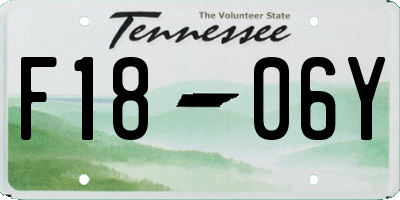 TN license plate F1806Y