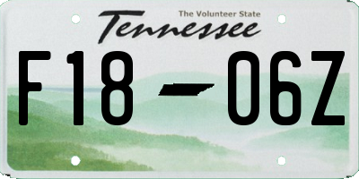 TN license plate F1806Z