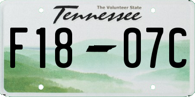 TN license plate F1807C