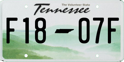TN license plate F1807F