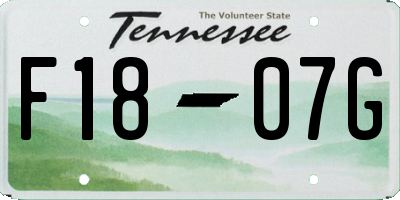 TN license plate F1807G