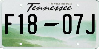 TN license plate F1807J