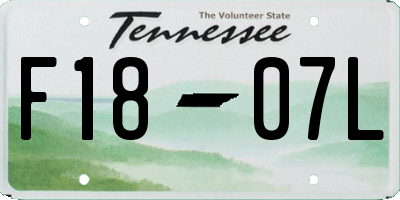 TN license plate F1807L