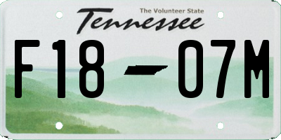 TN license plate F1807M