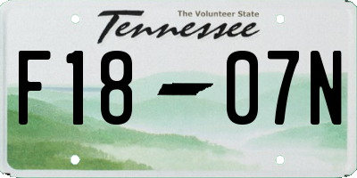 TN license plate F1807N