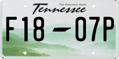 TN license plate F1807P