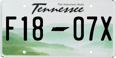 TN license plate F1807X