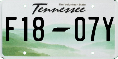 TN license plate F1807Y