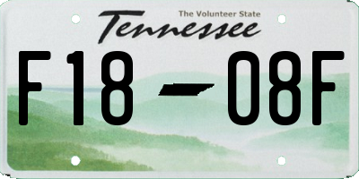 TN license plate F1808F