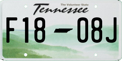 TN license plate F1808J