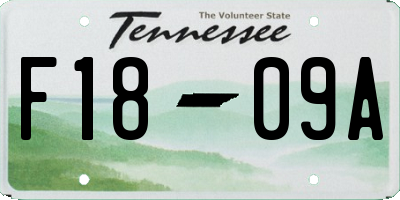 TN license plate F1809A