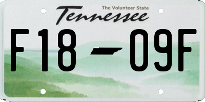 TN license plate F1809F