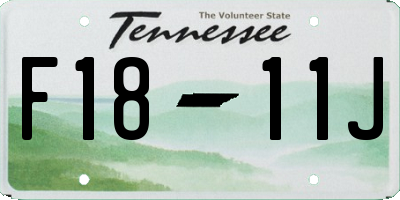 TN license plate F1811J