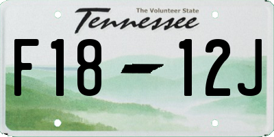 TN license plate F1812J