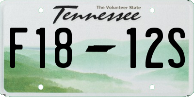 TN license plate F1812S